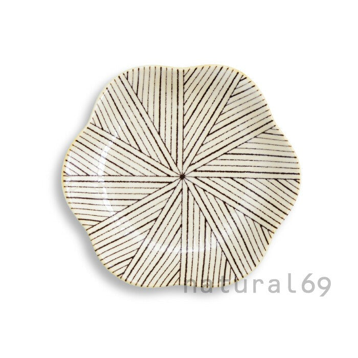 natural69 粉引釉六方押小皿 波佐見燒小皿 多款花紋 Japan E-Shop