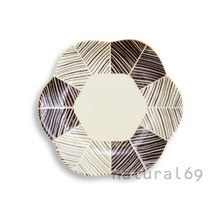 natural69 粉引釉六方押小皿 波佐見燒小皿 多款花紋 Japan E-Shop