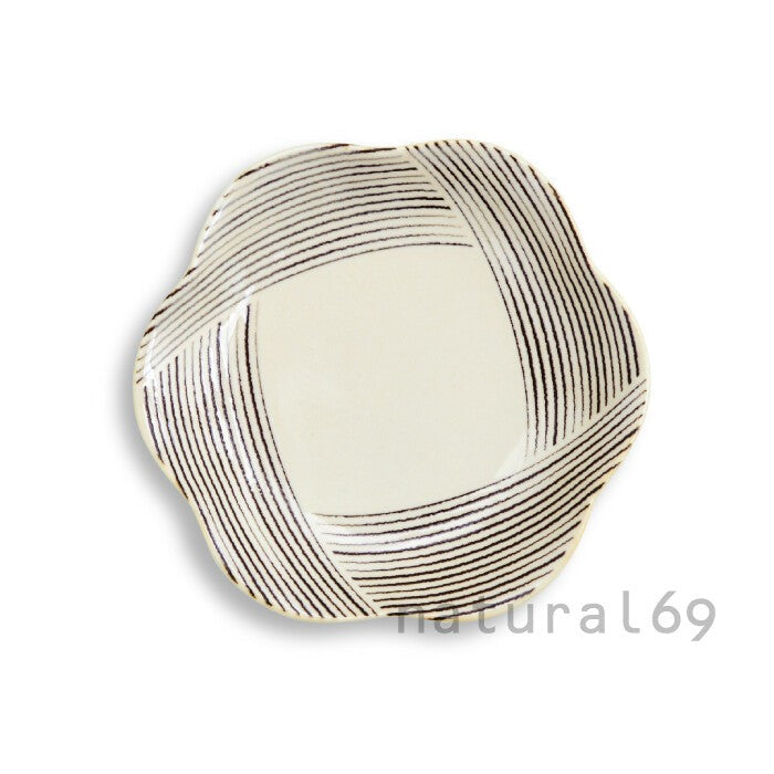 natural69 粉引釉六方押小皿 波佐見燒小皿 多款花紋 Japan E-Shop