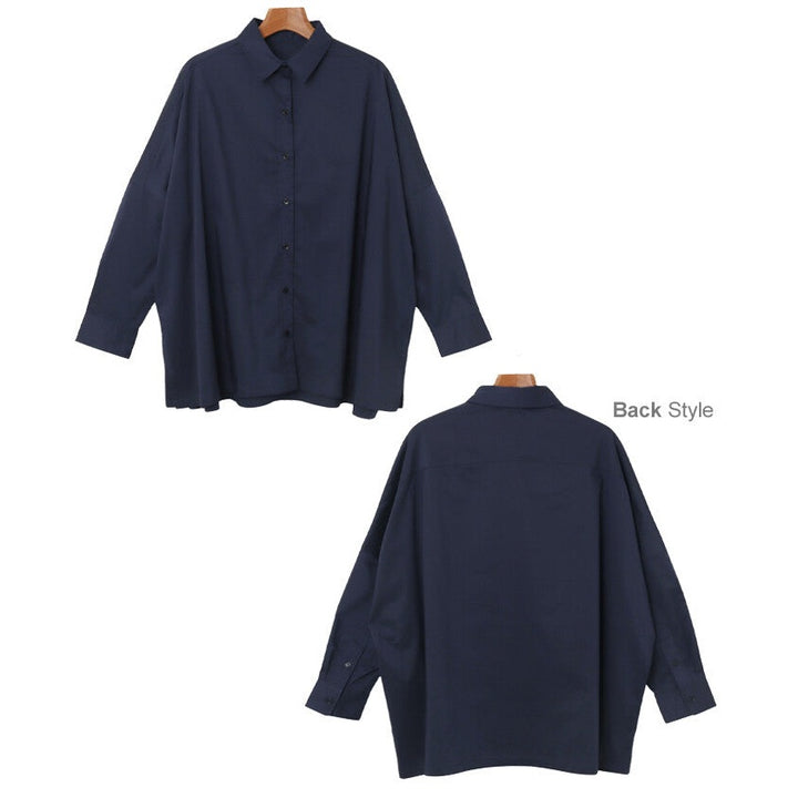 【evernavy】棉混紡易整理斗篷版型寬鬆襯衫 Japan E-Shop