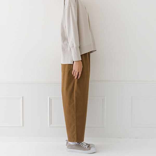 【kermu】純棉丹寧鬆緊腰繭型褲 Japan E-Shop