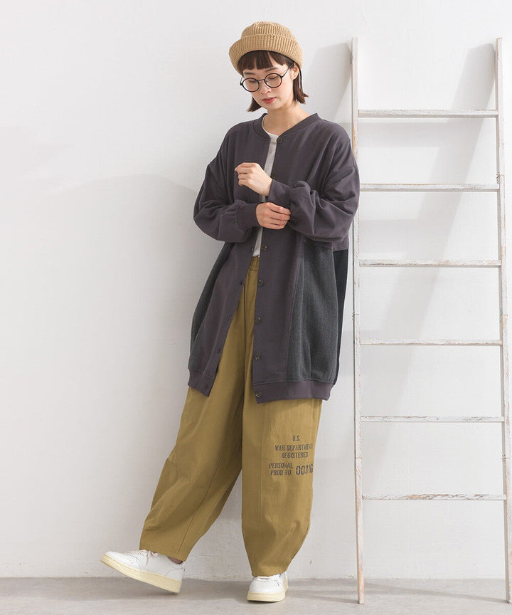【iriey】雪花水洗 異材質拼接 長版套頭衫 Japan E-Shop
