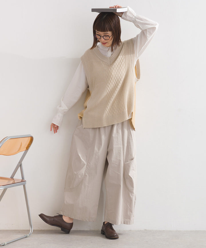 【iriey】燈芯絨×針織拼接 寬鬆無袖背心 Japan E-Shop