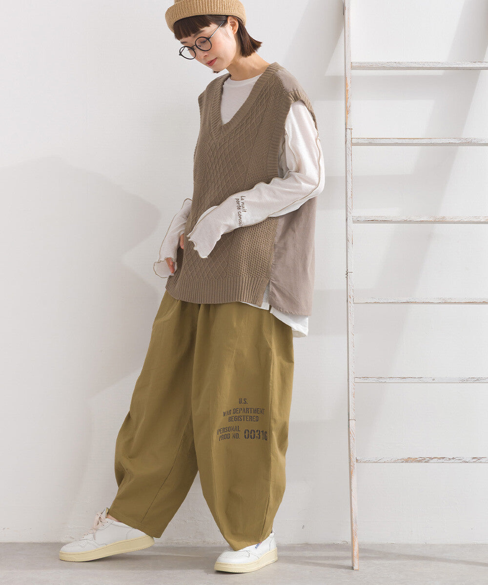 【iriey】燈芯絨×針織拼接 寬鬆無袖背心 Japan E-Shop