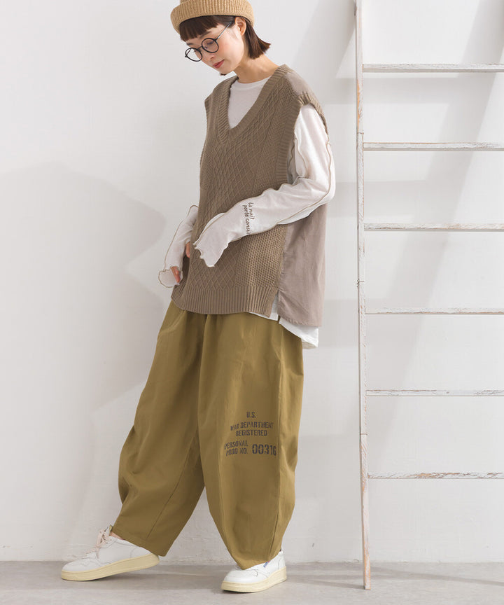 【iriey】燈芯絨×針織拼接 寬鬆無袖背心 Japan E-Shop