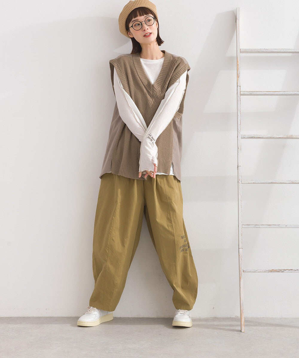 【iriey】燈芯絨×針織拼接 寬鬆無袖背心 Japan E-Shop