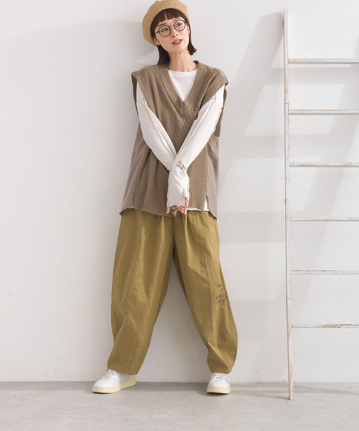 【iriey】燈芯絨×針織拼接 寬鬆無袖背心 Japan E-Shop