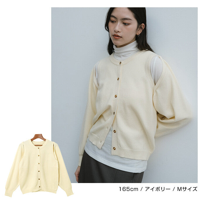 【Alma Design】2way釦式短版針織罩衫／背心 兩穿法造型 顏色
