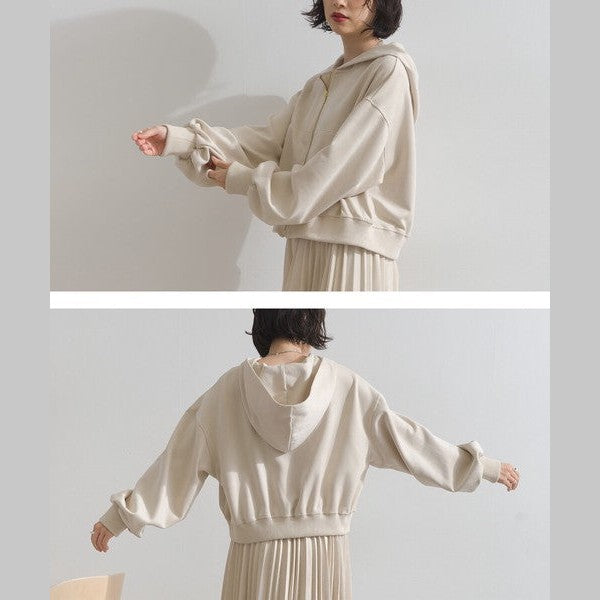 ELENCARE DUE 麂皮感雙頭拉鍊短版連帽外套 Japan E-Shop