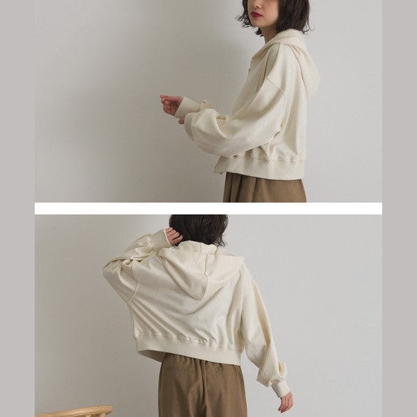 ELENCARE DUE 麂皮感雙頭拉鍊短版連帽外套 Japan E-Shop