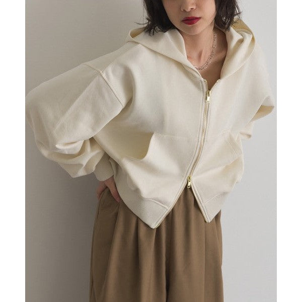 ELENCARE DUE 麂皮感雙頭拉鍊短版連帽外套 Japan E-Shop