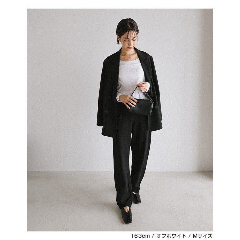 【evernavy】細羅紋圓領彈性長袖上衣 Japan E-Shop