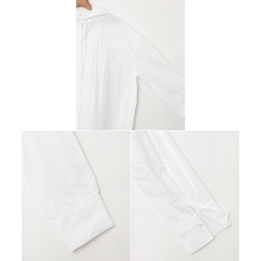 【evernavy】薄款尼龍連帽寬鬆長版襯衫 Japan E-Shop