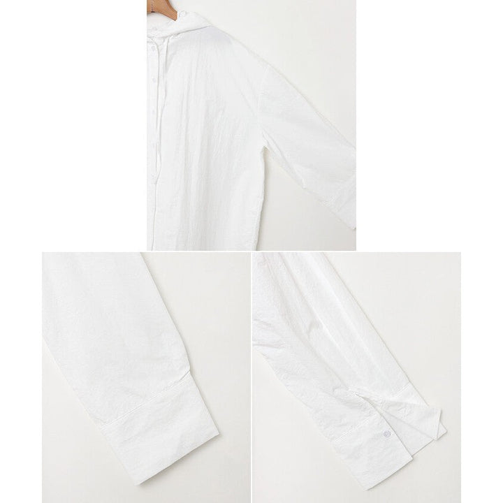 【evernavy】薄款尼龍連帽寬鬆長版襯衫 Japan E-Shop