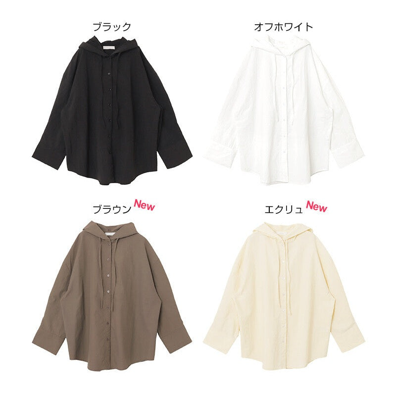 【evernavy】薄款尼龍連帽寬鬆長版襯衫 Japan E-Shop