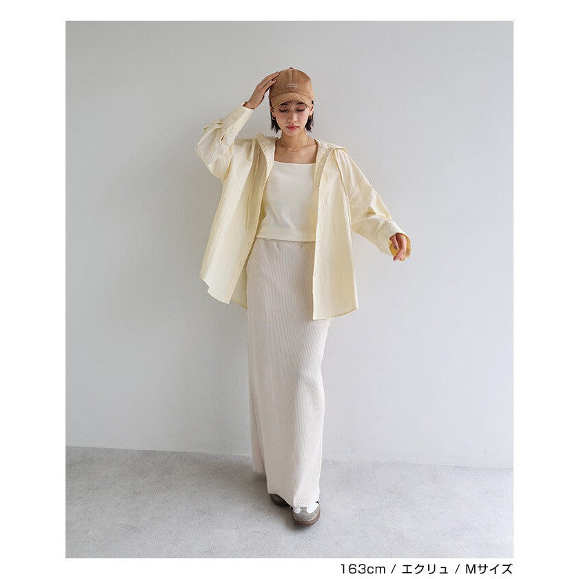 【evernavy】薄款尼龍連帽寬鬆長版襯衫 Japan E-Shop