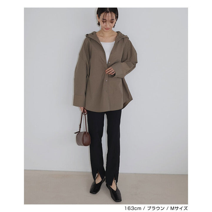 【evernavy】薄款尼龍連帽寬鬆長版襯衫 Japan E-Shop