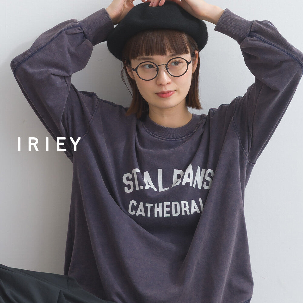 【iriey】雪花水洗薄刷毛 品牌字母 寬鬆套頭衫 顏色