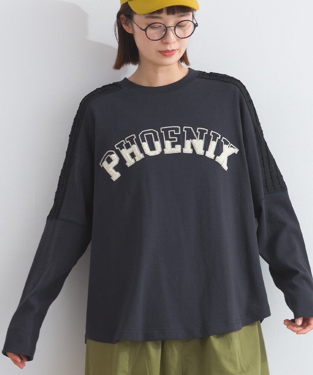 【iriey】立體刺繡大學風字母 純棉寬鬆套頭衫 Japan E-Shop
