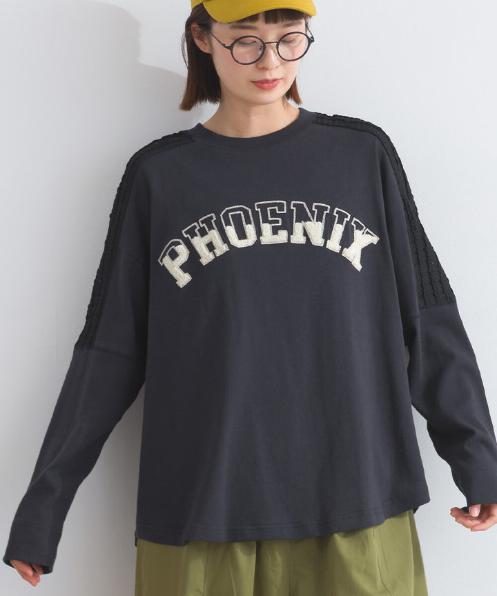 【iriey】立體刺繡大學風字母 純棉寬鬆套頭衫 Japan E-Shop