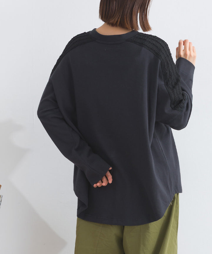 【iriey】立體刺繡大學風字母 純棉寬鬆套頭衫 Japan E-Shop