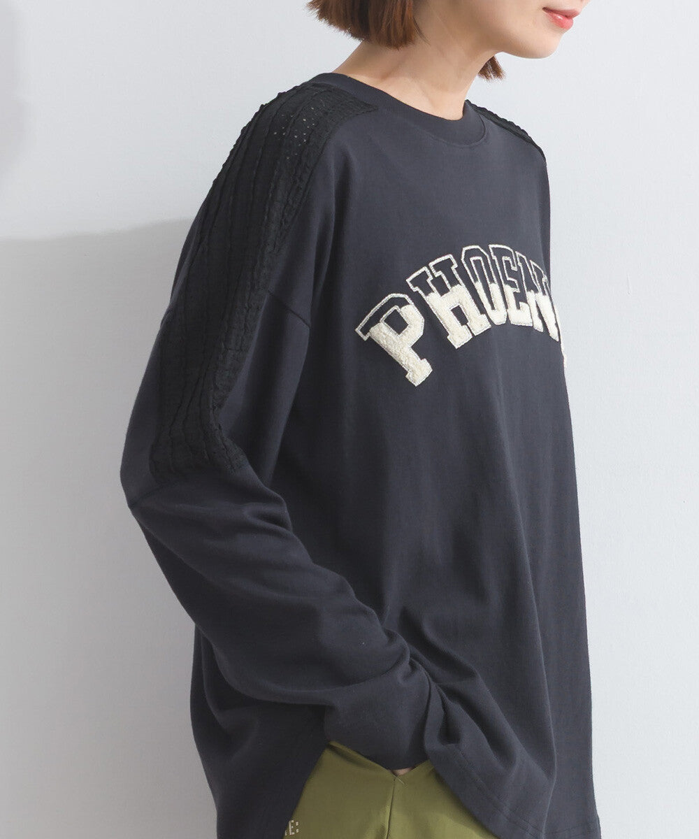 【iriey】立體刺繡大學風字母 純棉寬鬆套頭衫 Japan E-Shop