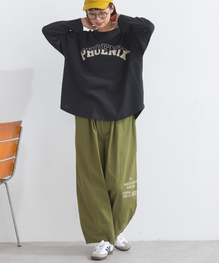 【iriey】立體刺繡大學風字母 純棉寬鬆套頭衫 Japan E-Shop