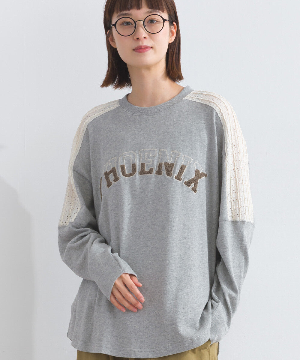 【iriey】立體刺繡大學風字母 純棉寬鬆套頭衫 Japan E-Shop