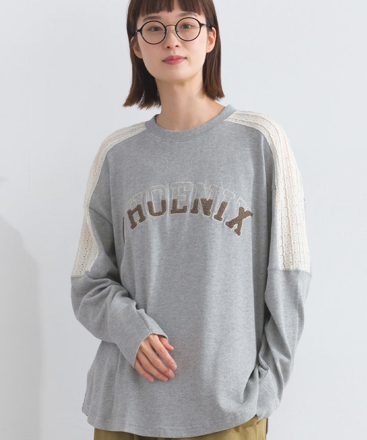 【iriey】立體刺繡大學風字母 純棉寬鬆套頭衫 Japan E-Shop
