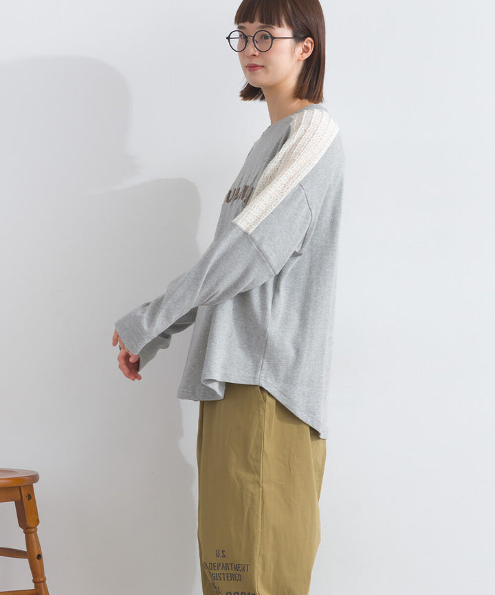 【iriey】立體刺繡大學風字母 純棉寬鬆套頭衫 Japan E-Shop