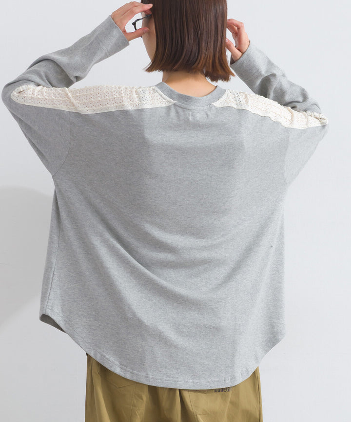 【iriey】立體刺繡大學風字母 純棉寬鬆套頭衫 Japan E-Shop