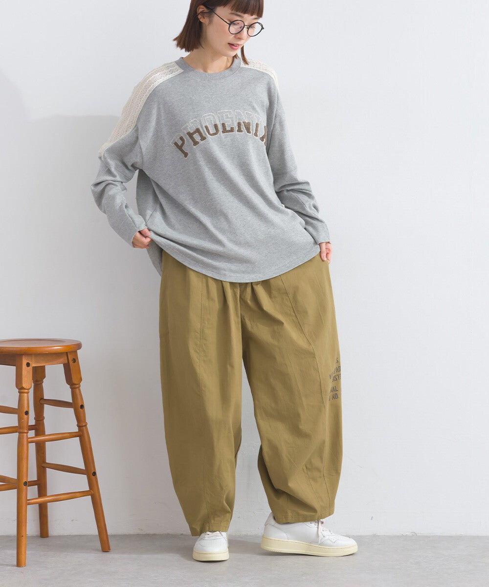 【iriey】立體刺繡大學風字母 純棉寬鬆套頭衫 Japan E-Shop
