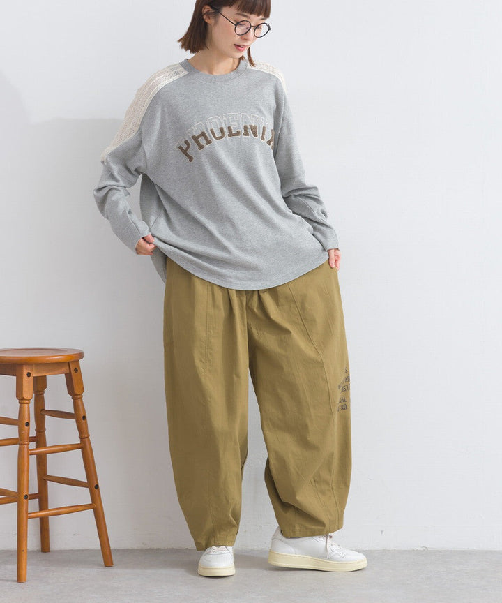 【iriey】立體刺繡大學風字母 純棉寬鬆套頭衫 Japan E-Shop