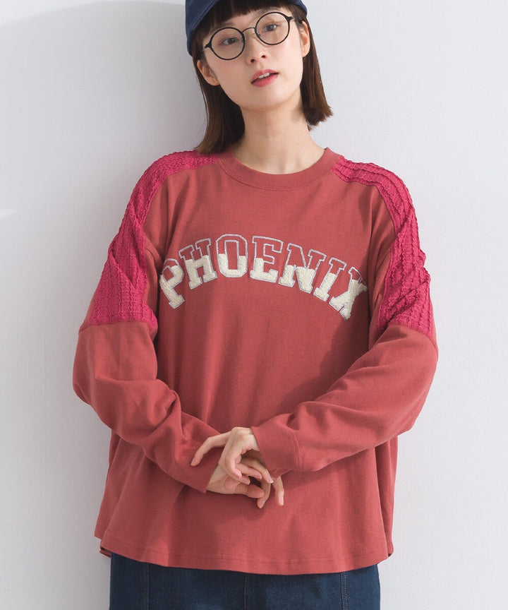 【iriey】立體刺繡大學風字母 純棉寬鬆套頭衫 Japan E-Shop
