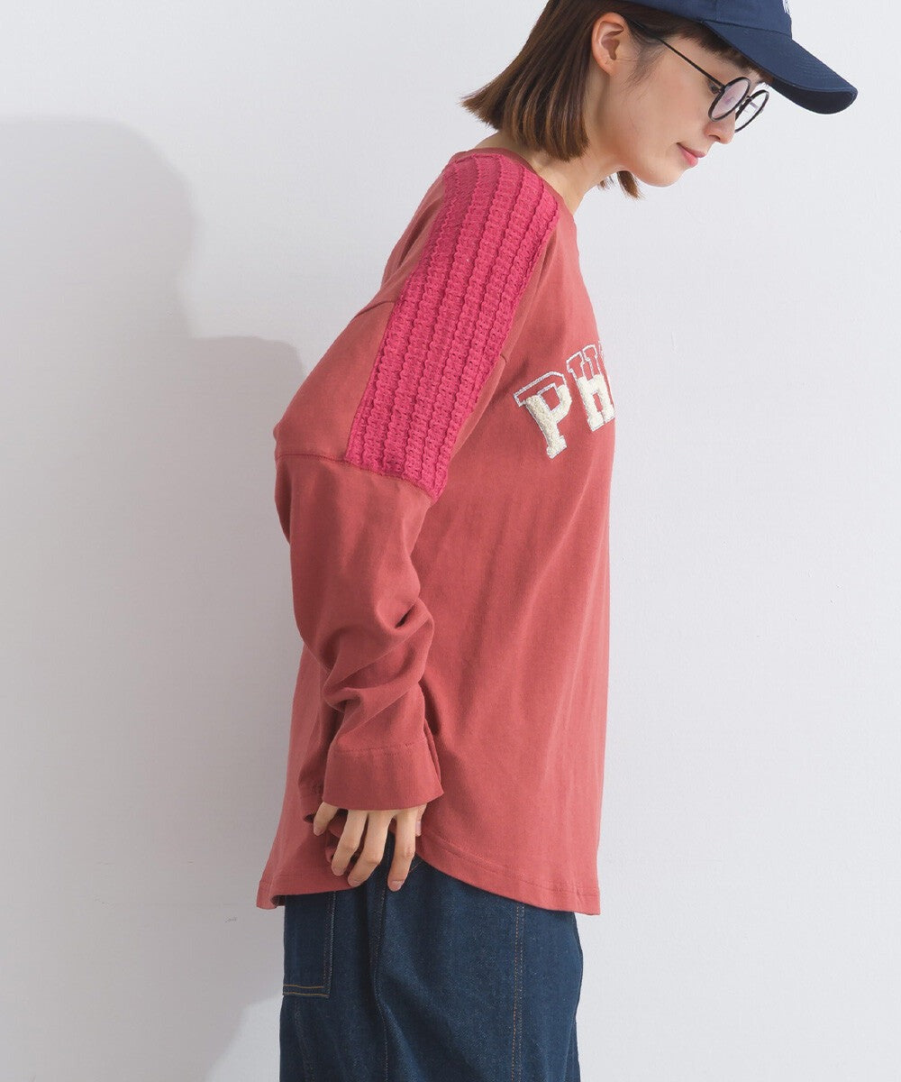 【iriey】立體刺繡大學風字母 純棉寬鬆套頭衫 Japan E-Shop