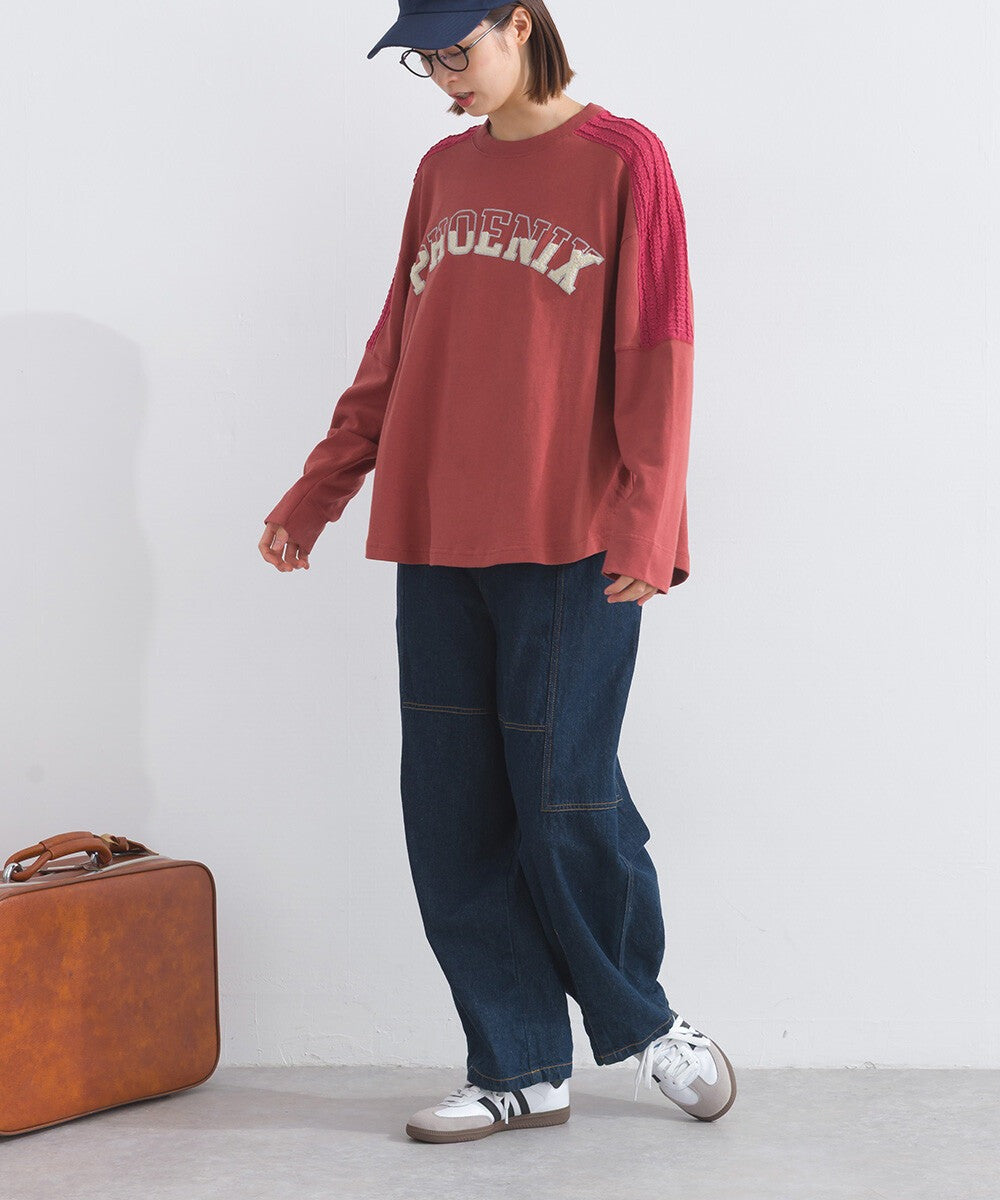 【iriey】立體刺繡大學風字母 純棉寬鬆套頭衫 Japan E-Shop