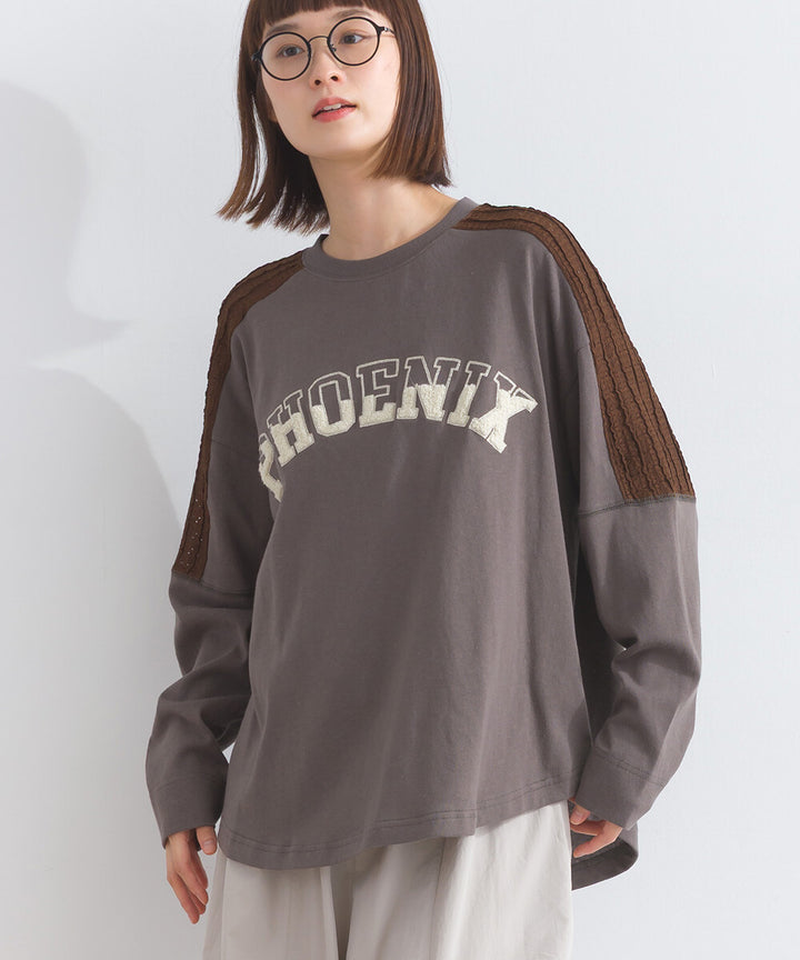 【iriey】立體刺繡大學風字母 純棉寬鬆套頭衫 Japan E-Shop