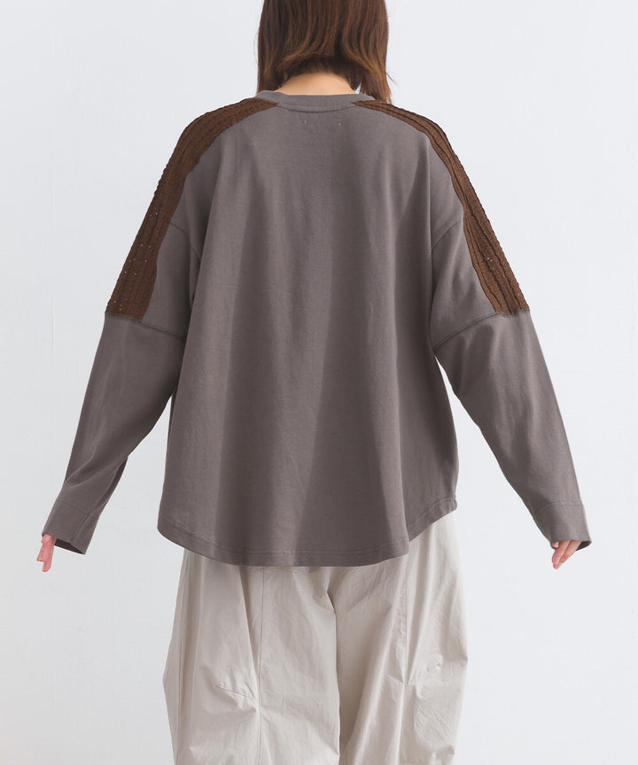 【iriey】立體刺繡大學風字母 純棉寬鬆套頭衫 Japan E-Shop