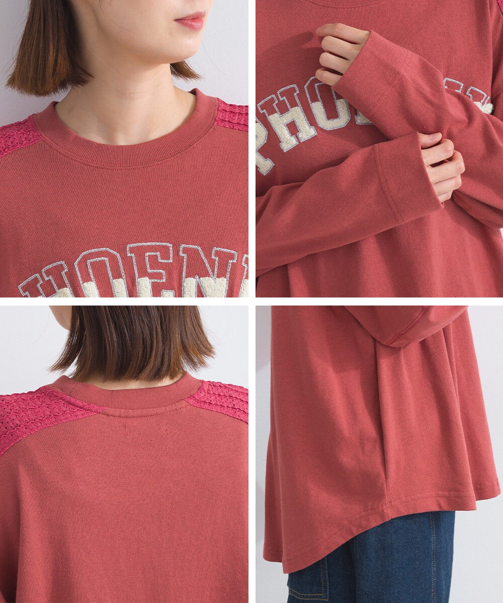 【iriey】立體刺繡大學風字母 純棉寬鬆套頭衫 Japan E-Shop