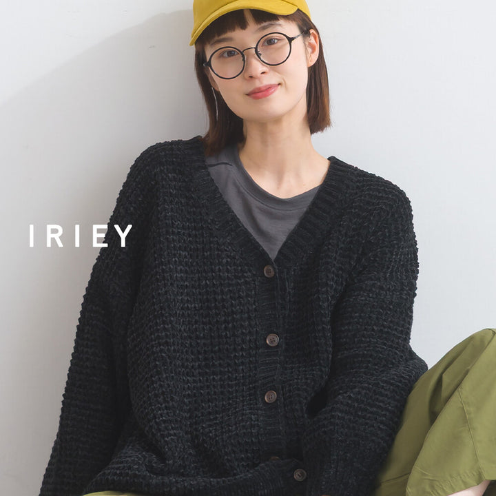 【iriey】絨毛下擺抽繩 繭形V領 針織開衫 Japan E-Shop
