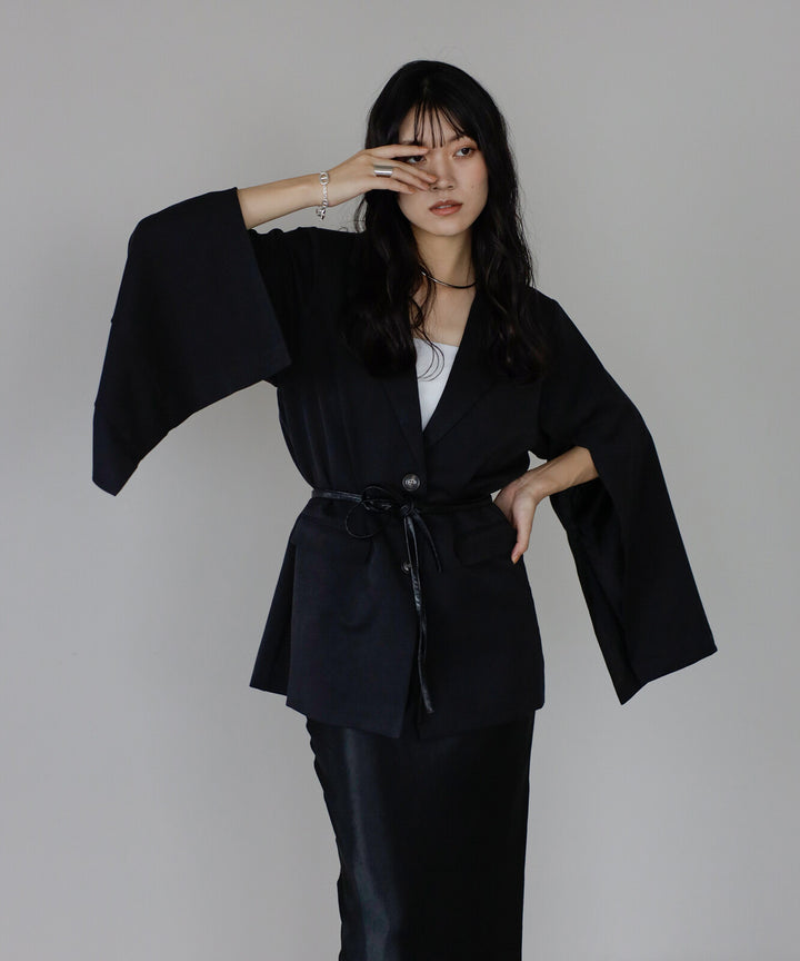 【TOPWHOLE】袖開衩腰帶西裝外套 Japan E-Shop