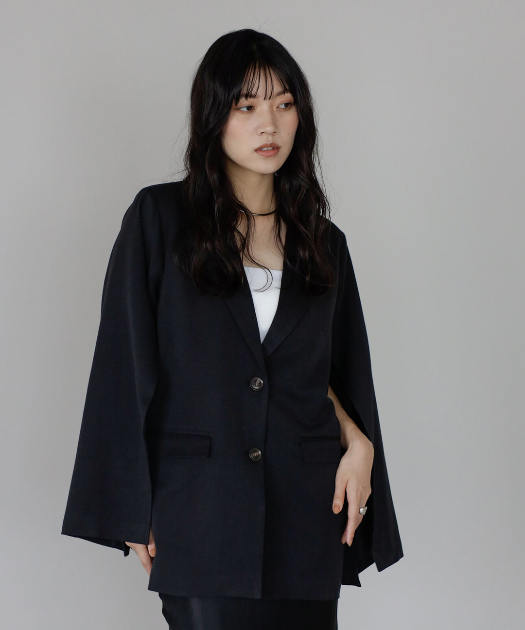 【TOPWHOLE】袖開衩腰帶西裝外套 Japan E-Shop