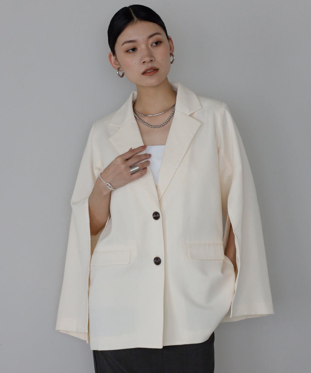 【TOPWHOLE】袖開衩腰帶西裝外套 Japan E-Shop