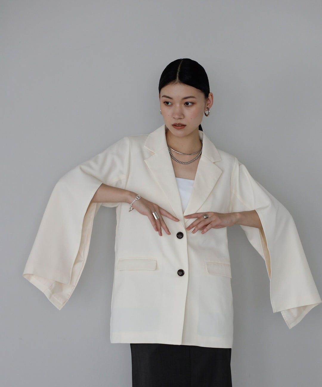 【TOPWHOLE】袖開衩腰帶西裝外套 Japan E-Shop