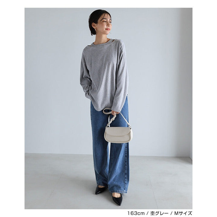 【evernavy】彈性羅紋假兩件長袖上衣 Japan E-Shop