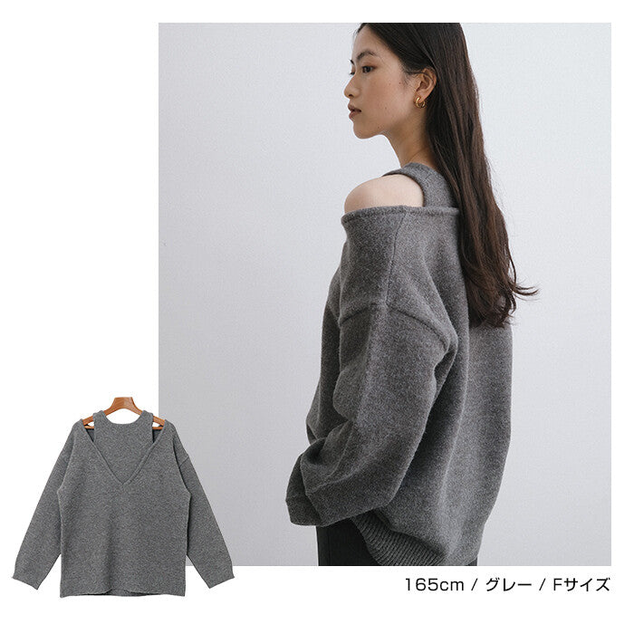 【Alma Design】肩部剪接仿疊穿針織上衣 顯瘦長版顯個性 顏色
