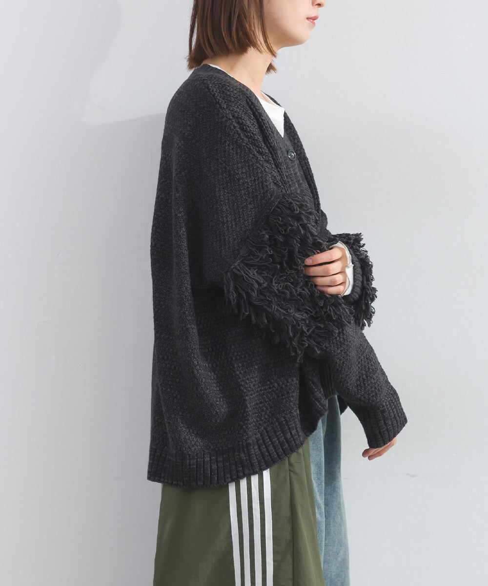 【iriey】流蘇裝飾 V領寬鬆 針織開衫 Japan E-Shop