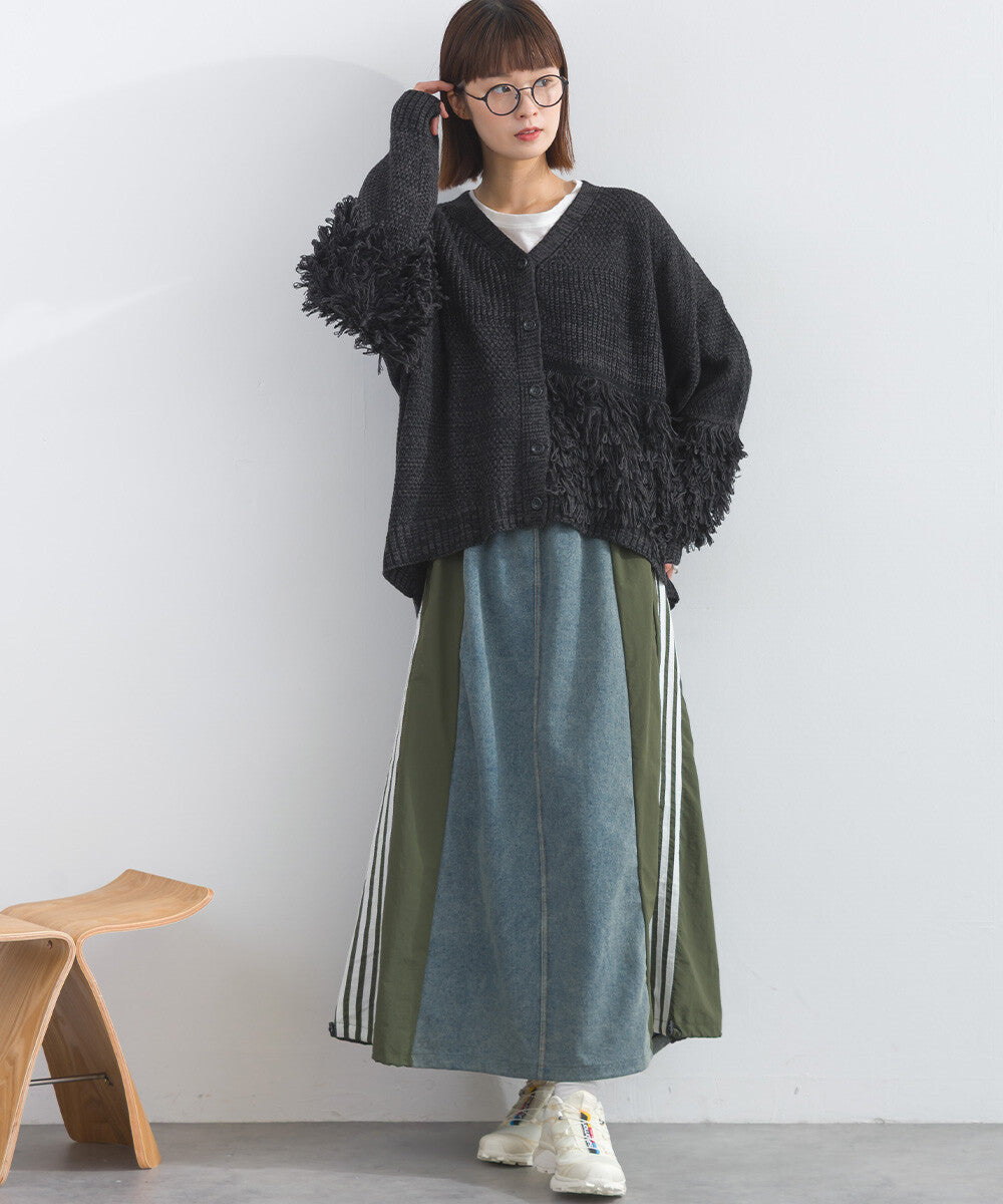 【iriey】流蘇裝飾 V領寬鬆 針織開衫 Japan E-Shop