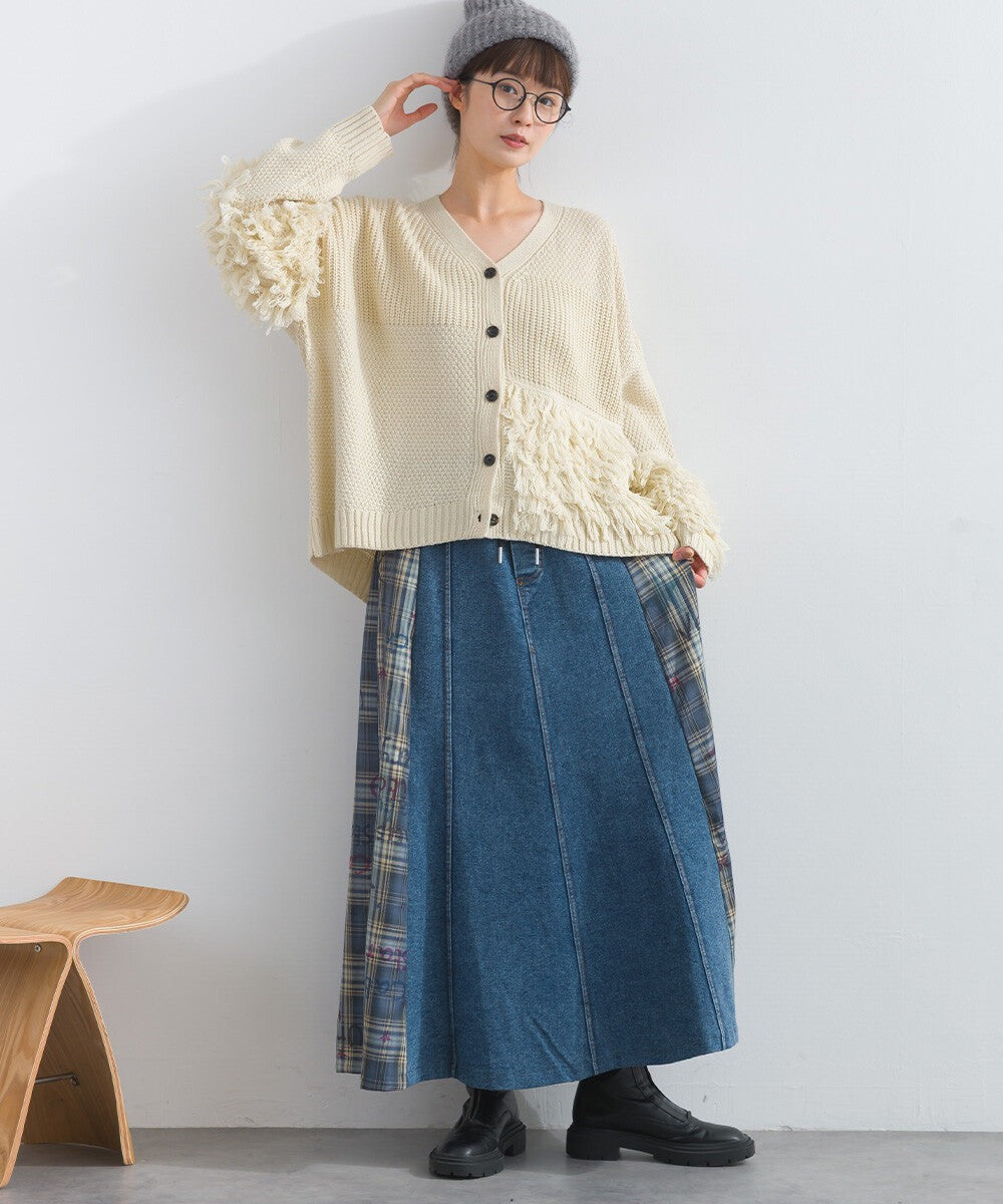 【iriey】流蘇裝飾 V領寬鬆 針織開衫 Japan E-Shop