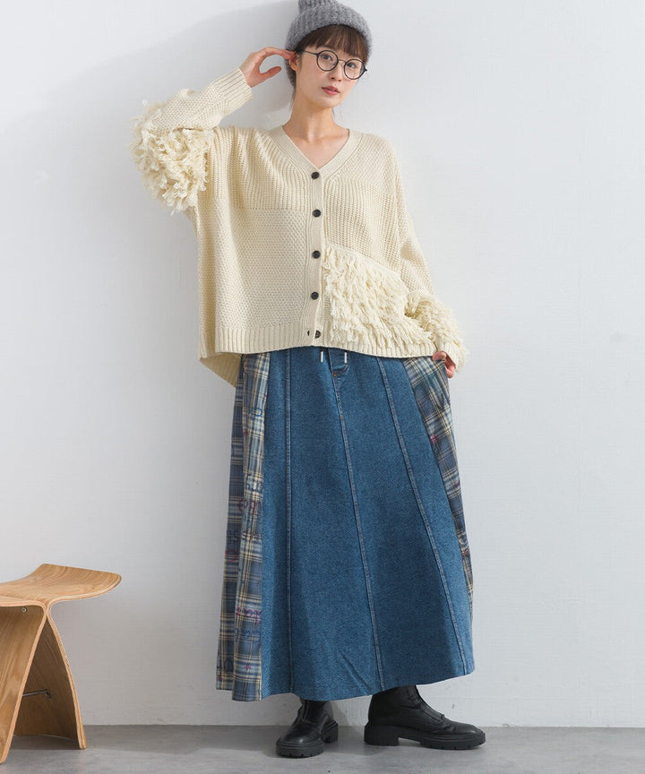 【iriey】流蘇裝飾 V領寬鬆 針織開衫 Japan E-Shop